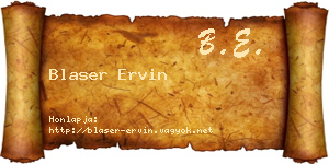 Blaser Ervin névjegykártya